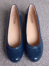 Pavers Ladies Navy Patent Wedge Shoes Size 5 BNWOB
