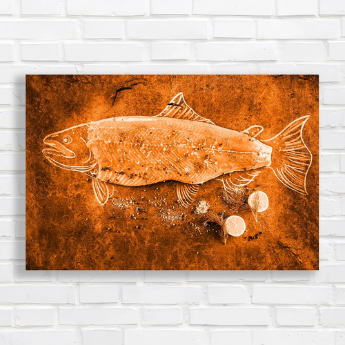 Fresh fish salmon - salmon, fishmonger