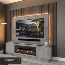 2400mm TV Media Wall Furniture Package With 40" Electric Fire FL NWEN/CON