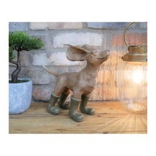 Resin dog ornament the wind - in,