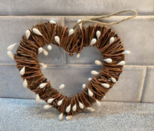 Brown Willow Woven Heart, Hanging Shabby Chic Rustic Decoration