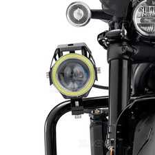 Driving Fog Spot Lights Angel Eye Halo Rings LED Motorcycle Motorbike Headlight-