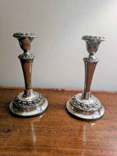 Silver plated candleholders - silver-plated,