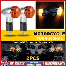 2Pcs Motorcycle Bullet Amber