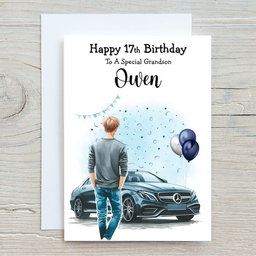 Personalised birthday card car - personalised,