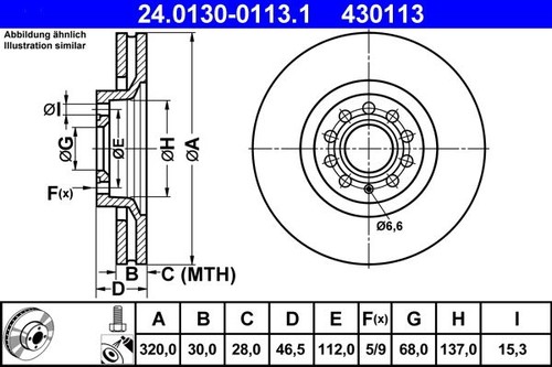 Brake disc ate 0130 - disc,