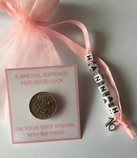 PERSONALISED LUCKY SIXPENCE  Birthday Gift 1st 13th 16th 18th 21st 30th 40 50 60
