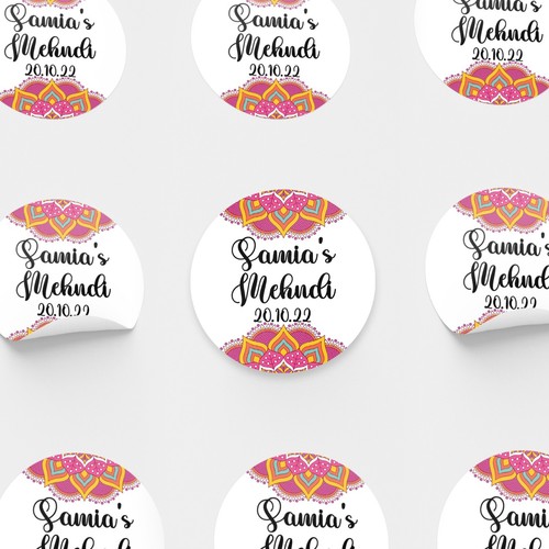 Personalised mehndi stickers - personalised,