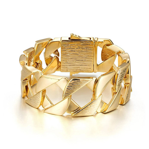 Men 9ct gold - bark, cuban