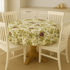 Ralph Lauren Round Tablecloth 70” | spring Leaf & Botanical Fruit Print |
