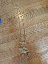 stella and dot Gold tone three tier statement,26 inch adjustable Necklace