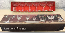 Cristal d'Arques Pompadour Coupe Glasses x 6 in Original Box Vintage (AH116G)