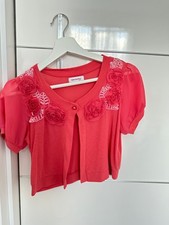 Rose pink puffed sleeve cropped blouse in size Small