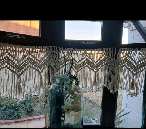 Handmade macrame valance - macrame,