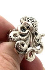 STERLING SILVER KRAKEN RING 925 HUGE OCTOPUS DESIGN EXCELLENT ADJUSTABLE SIZE
