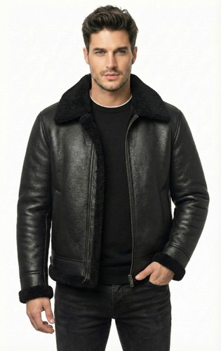 Men black shearling b3 - men's,