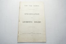 1916 Taff Vale Railway Locomotive Boilers Specification Tenders Document
