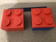 2 Lego Brick Storage Boxes Lunch Boxes 4 Studs 12 x 12 x 8cm in size for both