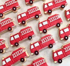 Fire engine cookie cutter and - cookie,