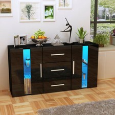 Living Room TV Stand Display Cabinet Wood Side Cabinet with 2 Doors 3 Drawers