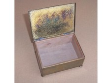 Arts & Craft Vintage Hand Finished Brass Cigarette Box with a Wooden Liner