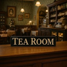 Tea Room sign TEA ROOM Cafe Signs Bar Cake Vintage Style Wooden Hand Painted