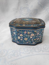 Vintage George W. Horner & Co. Ltd. Sweet Tin, Blue Floral Design