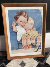 Vintage Framed Mabel Lulie Attwell Shush Artwork Print