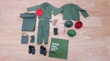 vintage tommy gun (action man GI Joe) paratroop kit with red berets & boots