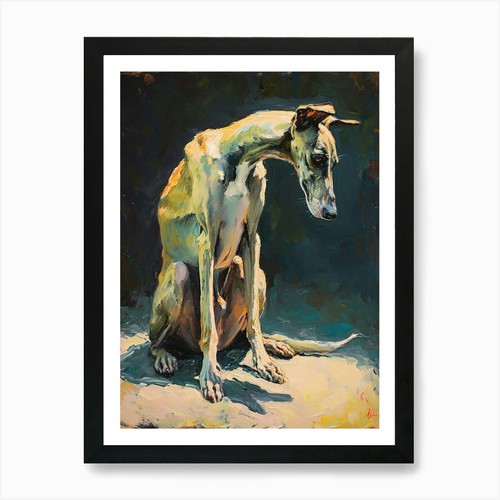 Greyhound acrylic painting - greyhound,