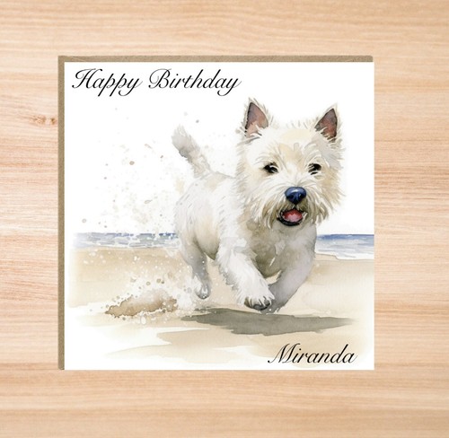 Westie dog birthday - dog, card