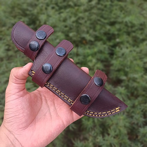 Knife leather sheath - leather, vertical