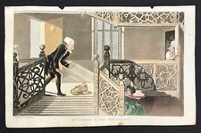 Dr Syntax and the Foundling Original print Rowlandson Ackerman hand colour 1821