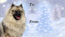 Keeshond Christmas Labels by