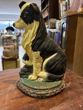 Rare Minster Cast Iron Collie Dog Door Stop
