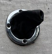MGB Chrome gear stick surround with unused leather gaiter