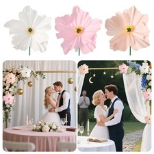 Large Size DIY Wrinkle Paper Flowers 50/60CM Decorative Flowers  Party Supply
