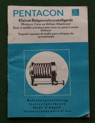 Instructions for pentacon m42 - for,