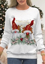 Women Red Sweater Xmas Ladies Christmas Novelty Jumper Sweater Rudolph Top new