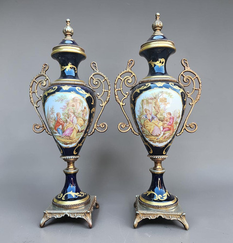 Pair vintage sevres style - pair,