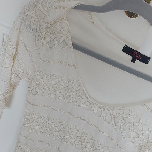 Ladies cream summer top - ladies, size