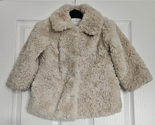 Girls cream furry - girls', collared