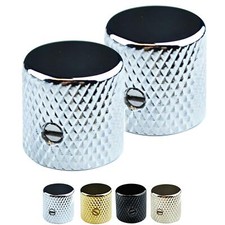 2 x Metal Telecaster Style Volume Tone Control Knob for Solid Shaft Pots