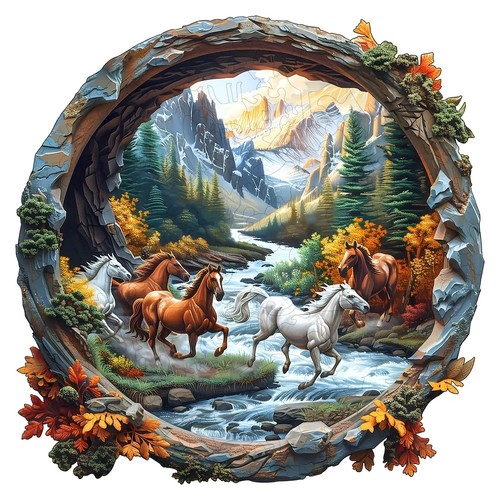 Stress relief forest and - relief, horse