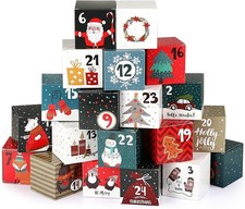 Naler Advent Calendar 2025 Gift Boxes Christmas Countdown Boxes Santa Claus