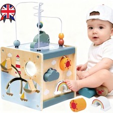 Wooden Activity Cube Baby Toys
