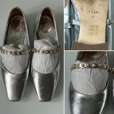 Boden Silver Leather Flat Mary