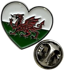 Wales Welsh Dragon Heart Enamel & Metal Lapel Pin Badge FREE UK Delivery!