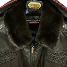 $27K ZILLI 58 METROPOLIS Black Lambskin & Crocodile Coat Detachable Squirrel fur
