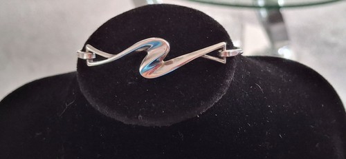 Sterling silver torque bangle - sterling,
